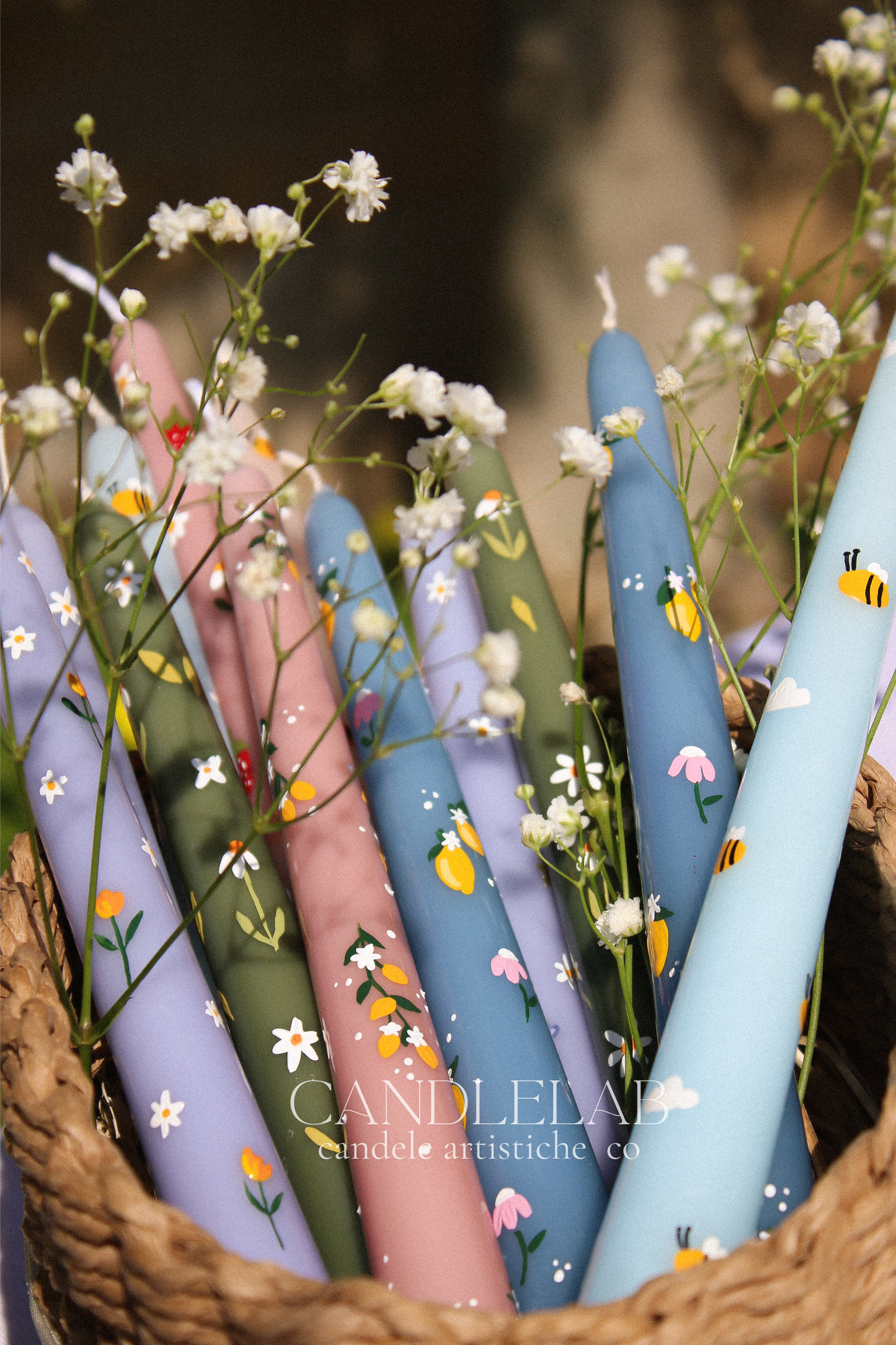 Spring Collection🍓💐Candele dipinte a mano