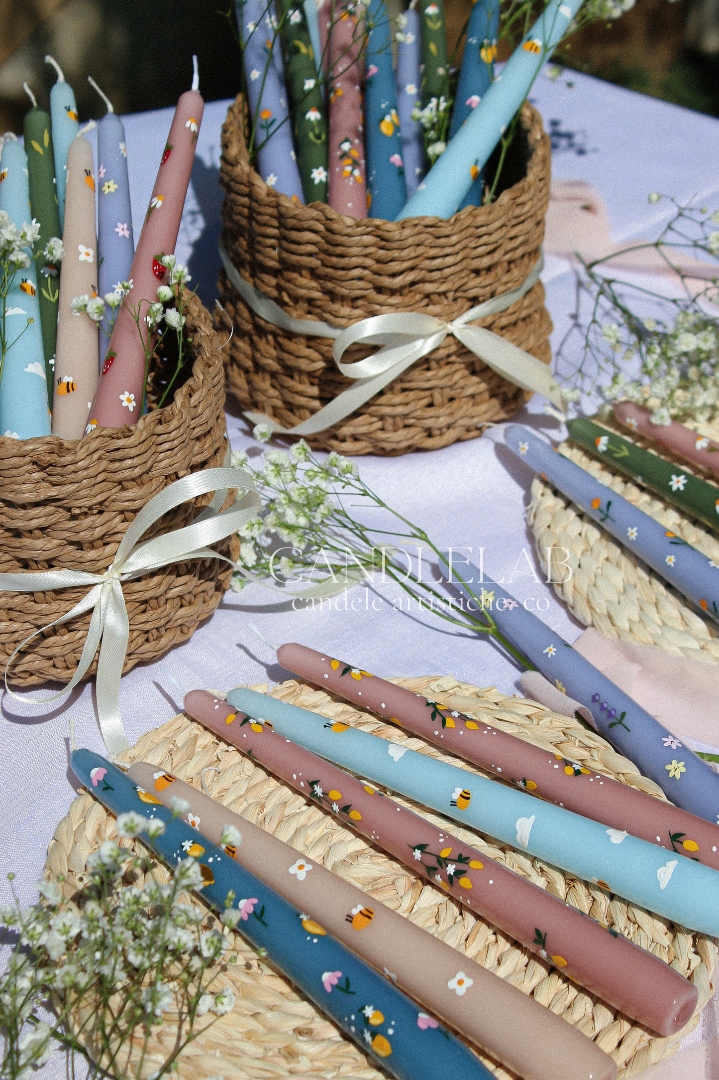 Spring Collection🍓💐Candele dipinte a mano