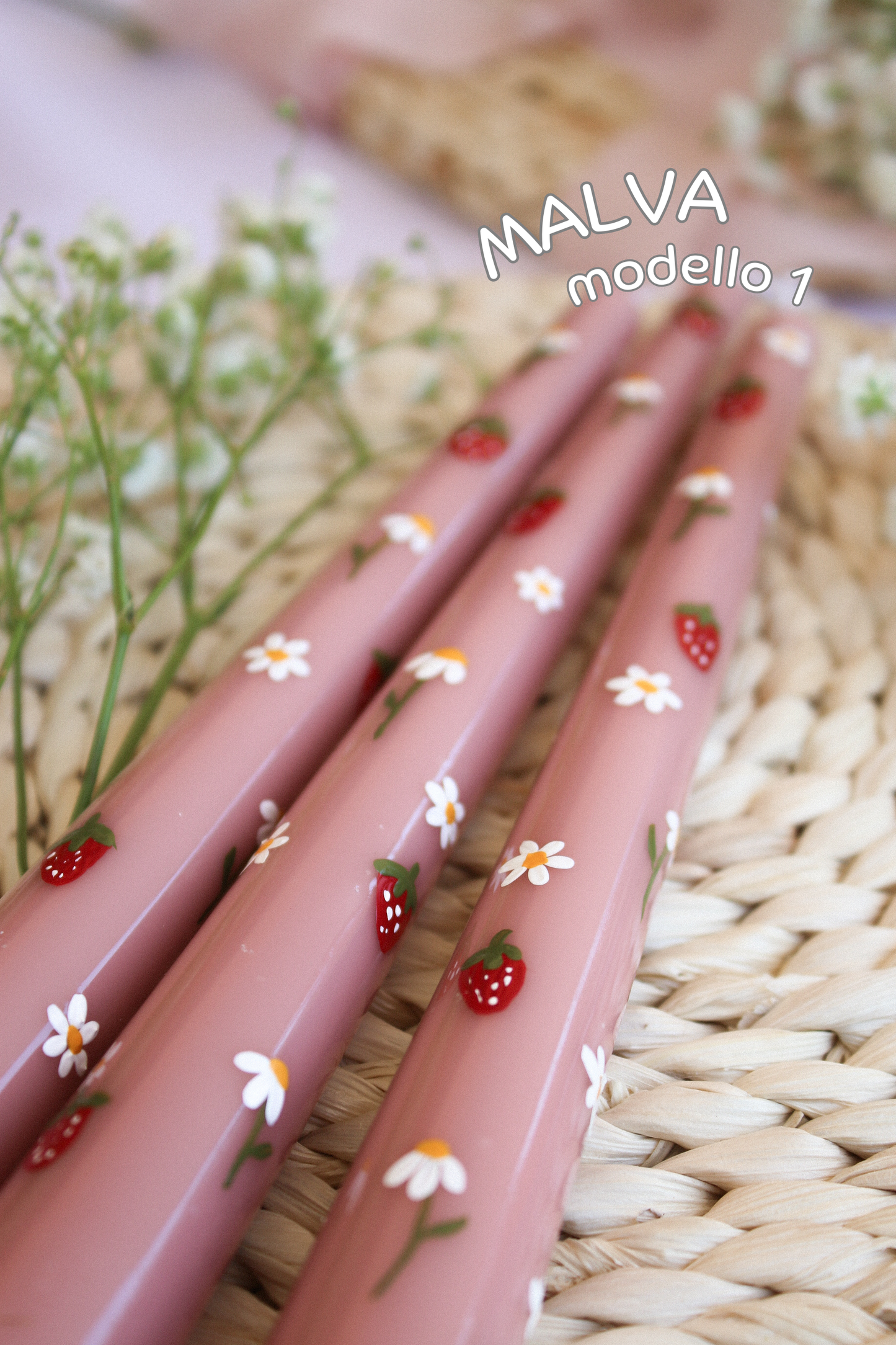 Spring Collection🍓💐Candele dipinte a mano