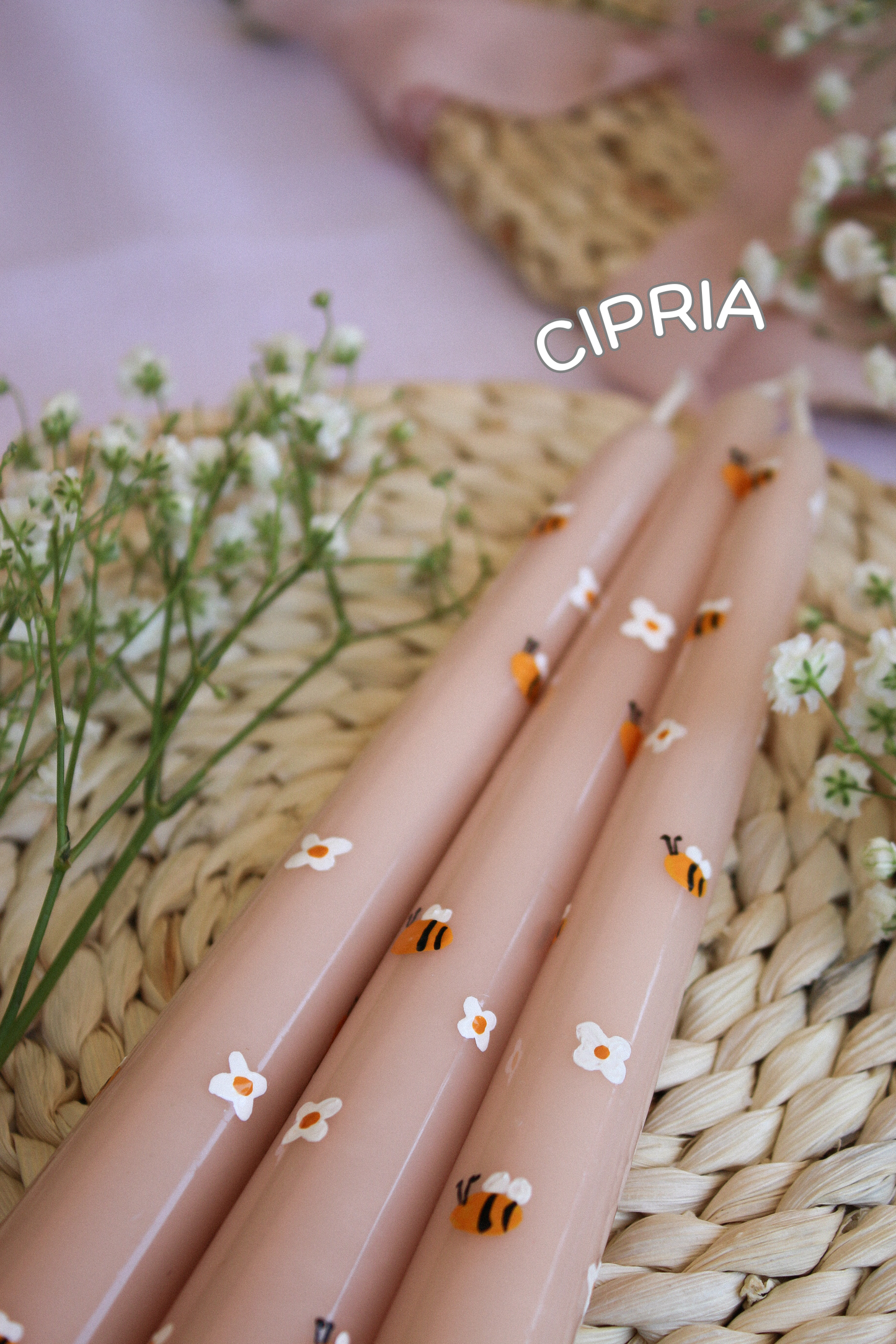 Spring Collection🍓💐Candele dipinte a mano